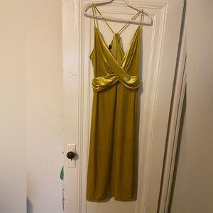 Velvet Yellow Strappy Dress